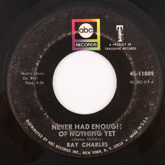 Ray Charles – Yesterday / Never Had Enough Of Nothing Yet 45 rpm Vinyl 7" Record - Picture 6 of 10